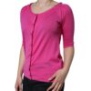Dolce & Gabbana Pink Wool Button Down Short Sleeve Blouse Top - Image 3