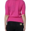 Dolce & Gabbana Pink Wool Button Down Short Sleeve Blouse Top - Image 4