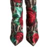 Dolce & Gabbana Multicolor Leopard Rose Mid Calf Boots Shoes - Image 2