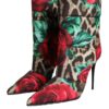 Dolce & Gabbana Multicolor Leopard Rose Mid Calf Boots Shoes - Image 3