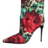 Dolce & Gabbana Multicolor Leopard Rose Mid Calf Boots Shoes - Image 5
