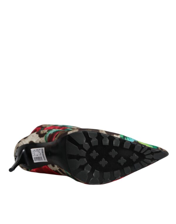 Dolce & Gabbana Multicolor Leopard Rose Mid Calf Boots Shoes - Image 7