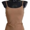 Dolce & Gabbana Brown Nylon Stretch Sleeveless Top Underwear - Image 2