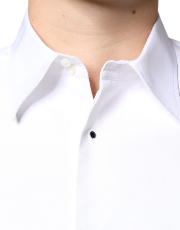 Dolce & Gabbana White Bib Cotton Poplin Formal Dress Shirt - Image 5
