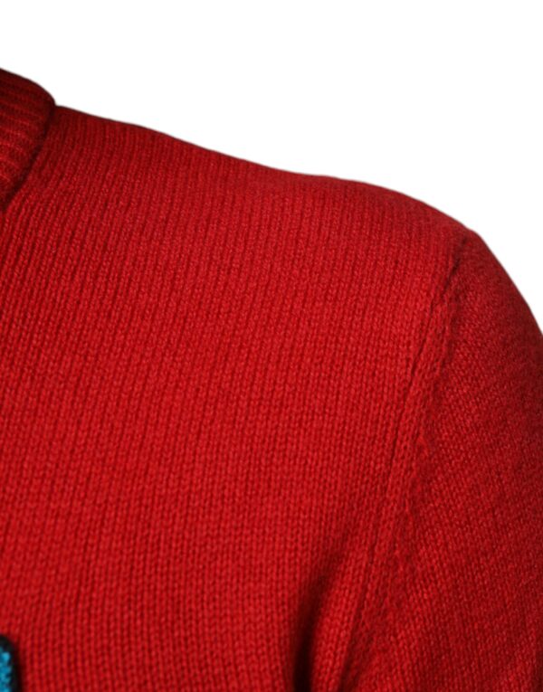 Dolce & Gabbana Red I'm The King Wool Crew Neck Sweatshirt Sweater - Image 6