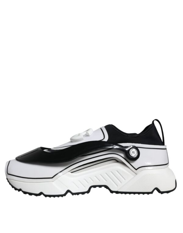 Dolce & Gabbana White Black Logo Plaque Daymaster Sneakers Shoes - Image 5