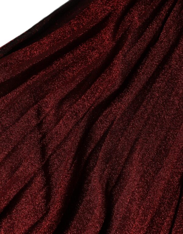 Dolce & Gabbana Red One Shoulder Pleated A-line Mini Dress - Image 7