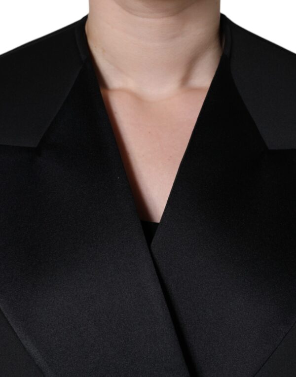 Dolce & Gabbana Black Polyester Double Breasted Coat Jacket - Image 5
