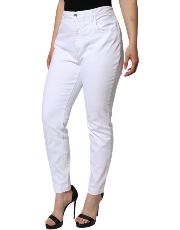 Dolce & Gabbana White Cotton Stretch AUDREY Skinny Jeans - Image 3