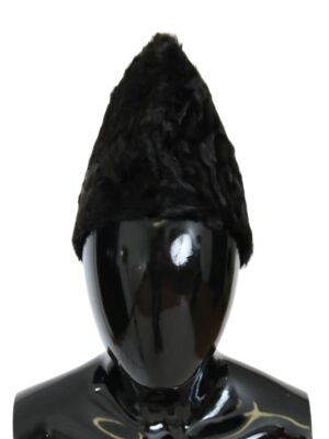 Dolce & Gabbana Elegant Black Xiangao Fur Beanie Hat