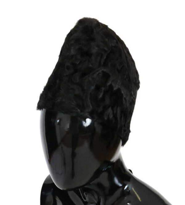 Dolce & Gabbana Elegant Black Xiangao Fur Beanie Hat - Image 2