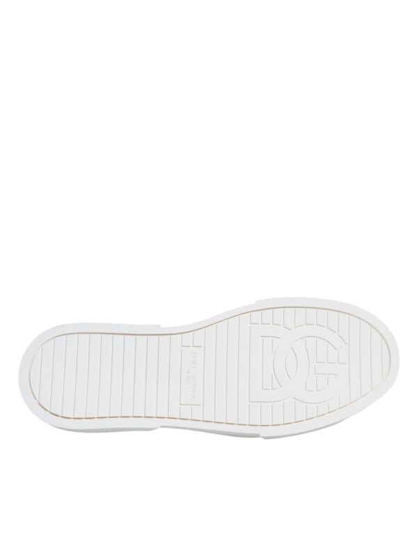 Dolce & Gabbana Pink White Canvas Logo Low Top Sneakers Shoes - Image 8