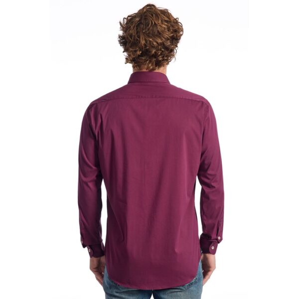 Baldinini Trend Burgundy Cotton Men Shirt - Image 3