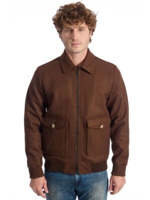 Roberto Pepe Luxury Brown Wool Men Jacket