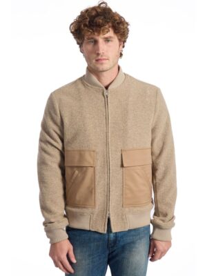 Roberto Pepe Luxury Beige Wool Men Jacket