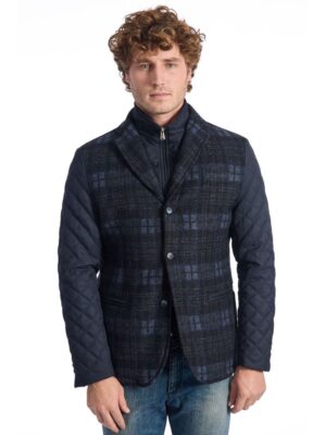 Roberto Pepe Luxury Blue Wool Men Jacket