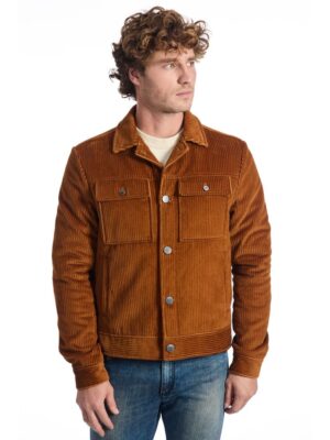 Roberto Pepe Luxury Brown Cotton Men Jacket