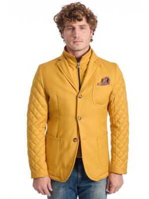 Roberto Pepe Luxury Yellow Wool Men Jacket