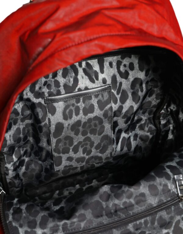 Dolce & Gabbana Red Patent Leather Logo Plaque Backpack Bag - Image 8