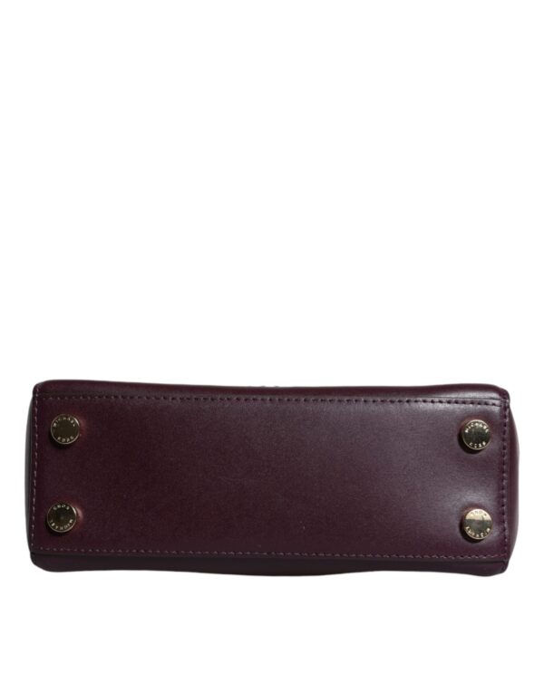 Michael Kors Purple Leather Logo Plaque Crossbody MINDY Satchel Bag - Image 6