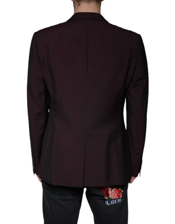 Dolce & Gabbana Bordeaux Wool Single Breasted Dress Blazer - Image 4