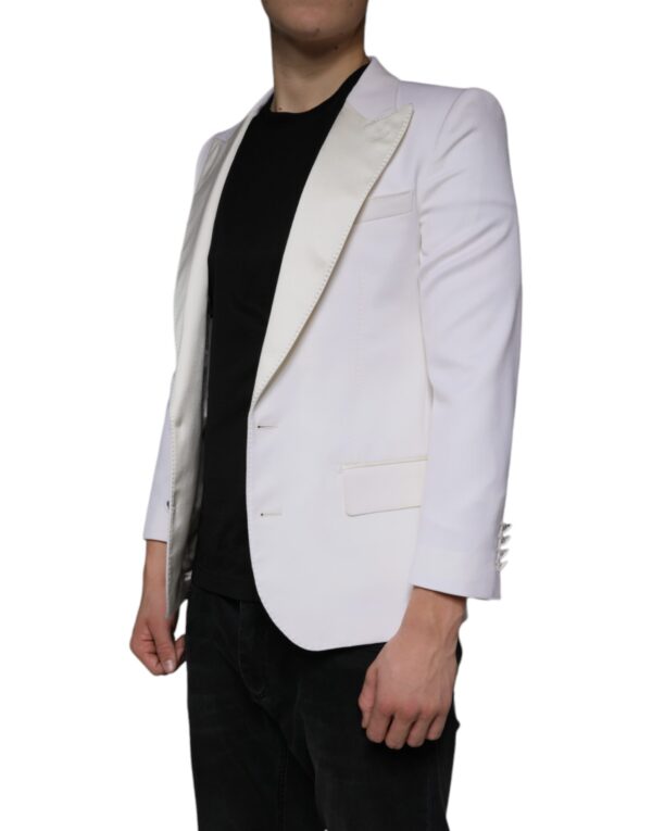 Dolce & Gabbana Off White Wool Single Breasted Dress Blazer - Image 3