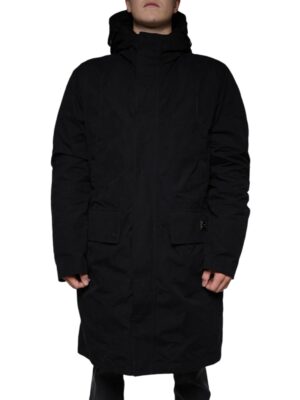 Dolce & Gabbana Black Hooded Parka Cotton Trench Coat Jacket