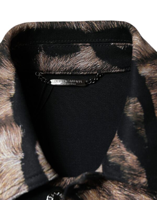 Dolce & Gabbana Brown Tiger Button Down Collared Jacket - Image 7