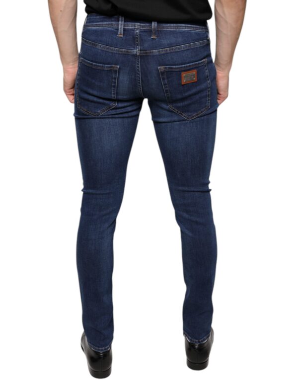 Dolce & Gabbana Dark Blue Cotton Stretch Skinny Denim Jeans - Image 4
