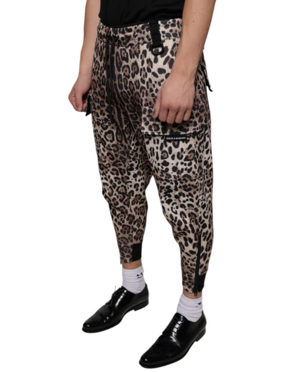 Dolce & Gabbana Brown Leopard Polyester Jogger Pants - Image 3