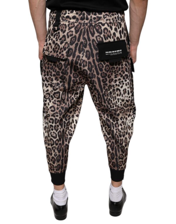 Dolce & Gabbana Brown Leopard Polyester Jogger Pants - Image 4