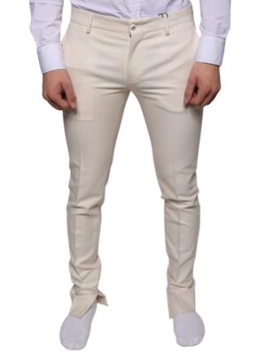 Dolce & Gabbana Off White Chino Wool Skinny Pants