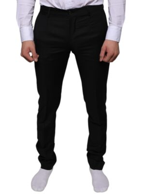 Dolce & Gabbana Black Wool Skinny Dress Formal Pants