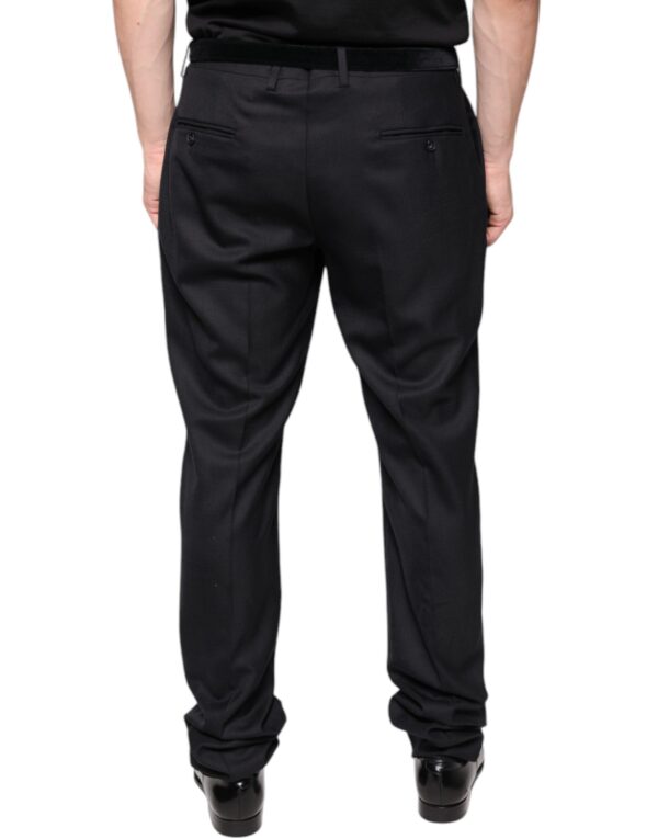 Dolce & Gabbana Black Wool Skinny Dress Formal Pants - Image 4