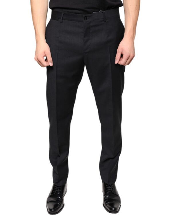Dolce & Gabbana Black Wool Skinny Men Dress Pants - Image 2