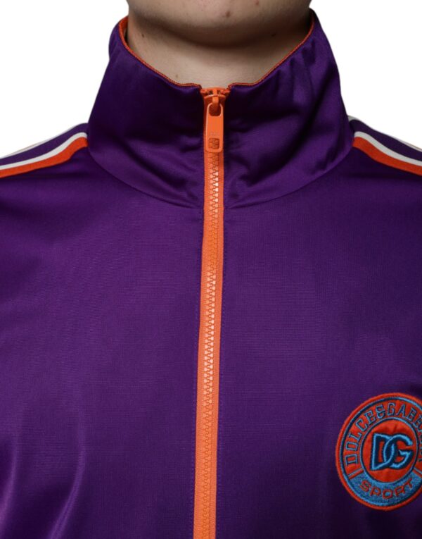 Dolce & Gabbana Purple Polyester Full Zip Long Sleeve Sweater - Image 5