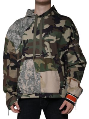 Dolce & Gabbana Multicolor Camouflage Hooded Sweatshirt Sweater
