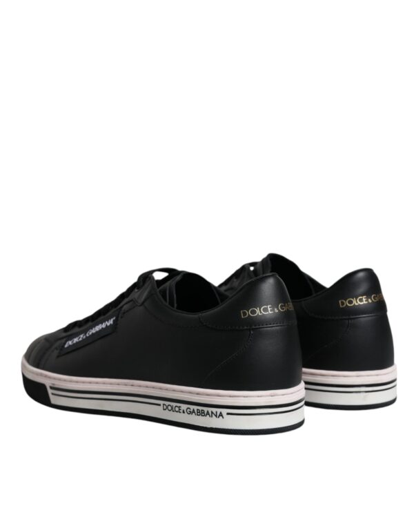 Dolce & Gabbana Black Leather Low Top Men Sneakers Shoes - Image 5