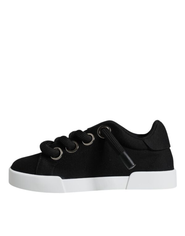 Dolce & Gabbana Black Portofino Low Top Sneakers Shoes - Image 6