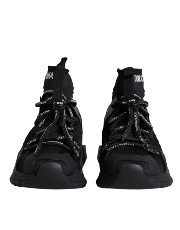 Dolce & Gabbana Black Sorrento Socks Logo Sneakers Shoes - Image 2