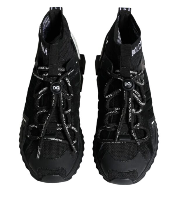 Dolce & Gabbana Black Sorrento Socks Logo Sneakers Shoes - Image 3