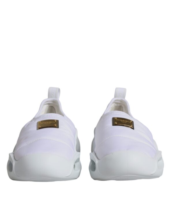 Dolce & Gabbana White Padded Fabric Low Top Sneakers Shoes - Image 2