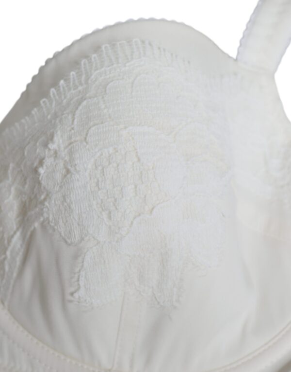 Dolce & Gabbana White Silk Stretch Panty Balconette Bra Underwear - Image 3