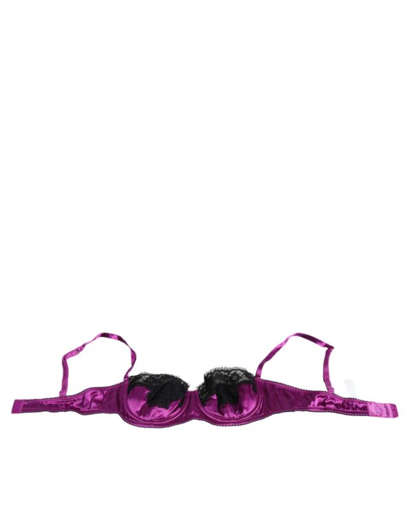 Dolce & Gabbana Purple Silk Underwired Balconette Bra Underwear - Image 2