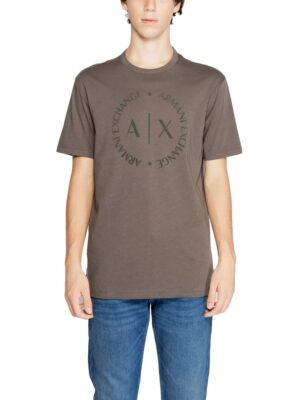 Armani Exchange Brown Cotton T-Shirt