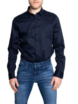 Armani Exchange Blue Cotton Shirt