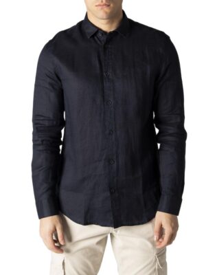 Armani Exchange Blue Linen Shirt