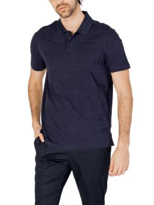 Armani Exchange Blue Cotton Polo Shirt