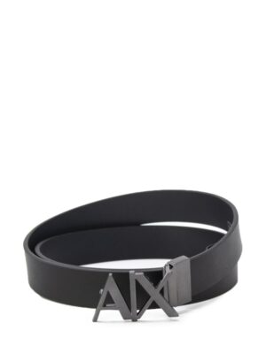 Armani Exchange Black Leather Belt