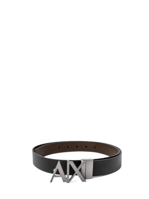 Armani Exchange Black Leather Belt
